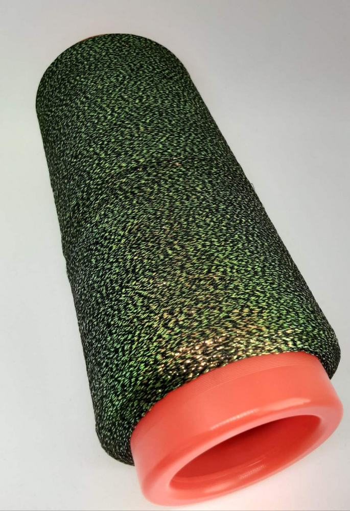 Люрекс, Trademark, ( Франция), зеленый хамелеон, 7500м/100 гр, бобинка 50 грамм